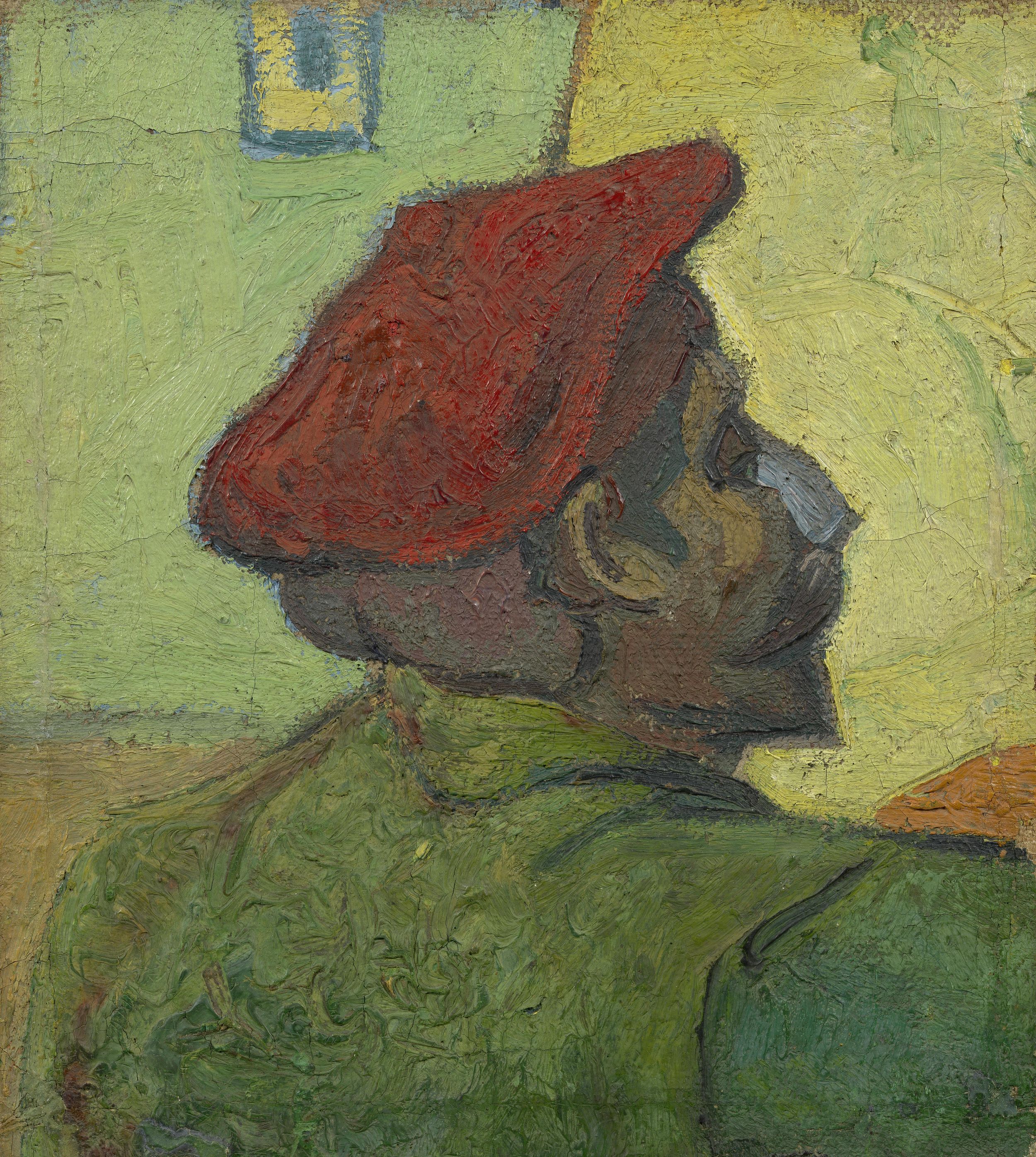 Картина Ван Гога Поль Гоген. Человек в красном берете 1888